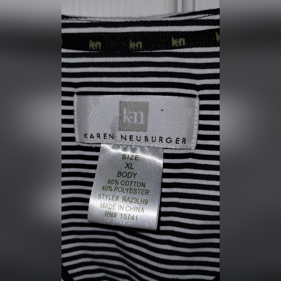 Karen Neuburger Black and White Striped Gown - Picture 3 of 6